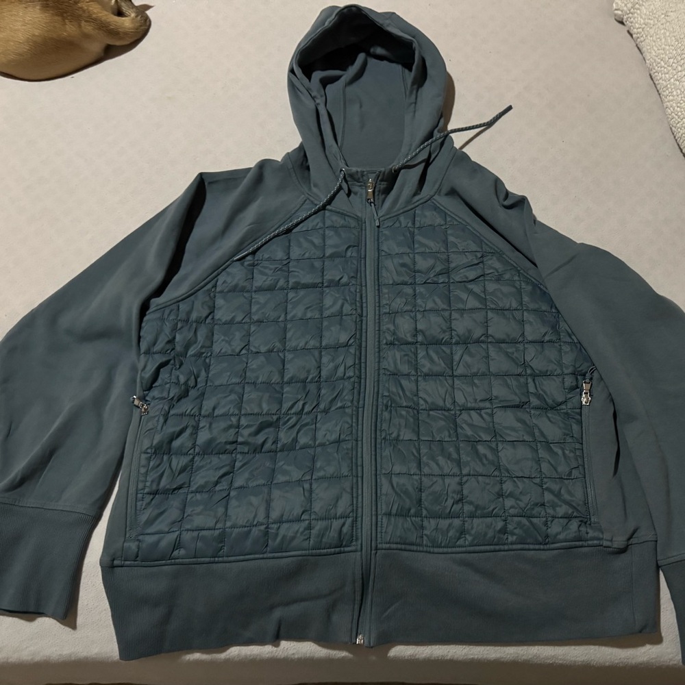Old Navy womens quilted active fleece Jacket - green blue XXL